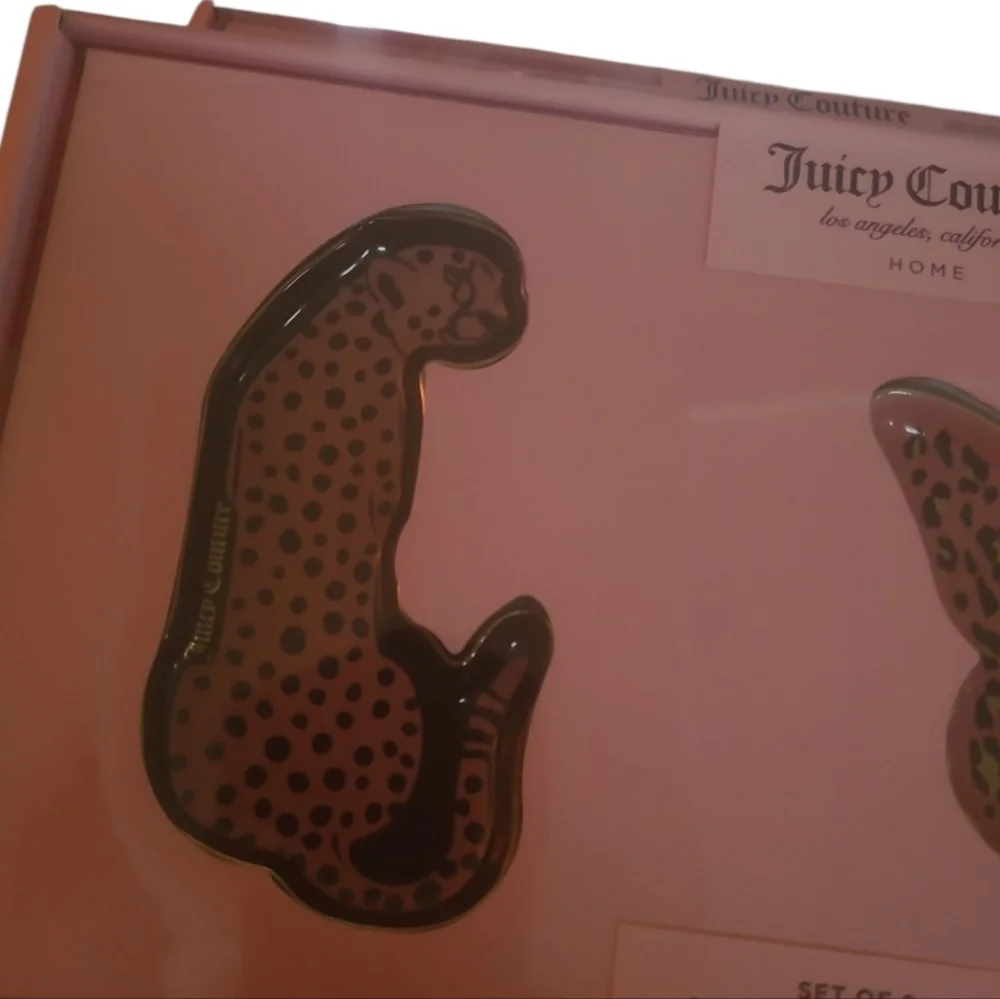 Juicy Couture Pink Leopard Trinket Tray Set